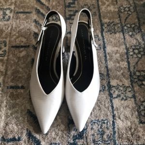 Zara White Sling Back Heel